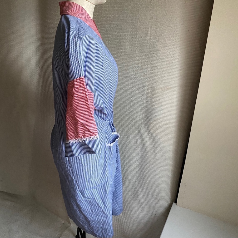 Dior 90s Gingham Check Plaid Print Robe - Picture 4 of 8